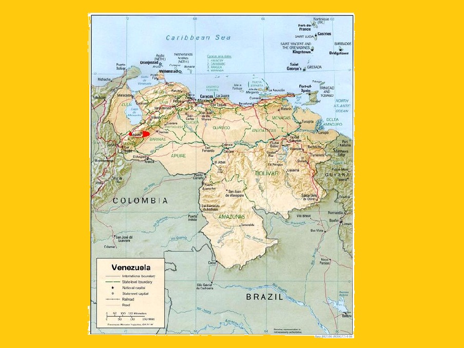 Venezuela Mapa de Relieve y localización de Meridk }</div>
		<P> <A HREF=
